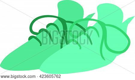 Blue Shoes Vector Isolated On White Background. Children Book Illustration Graphics. Apparel Design 