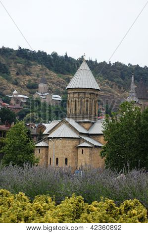 Churches And Domes Of Tbilisi, View To Historical Part Of The Capital Of Republic Of Georgia