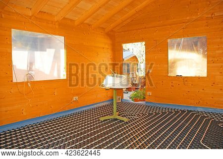 A Hydronic Closed Loop Underfloor Heating System Laid Out On A Molded Insulated Panel In Eps With A 