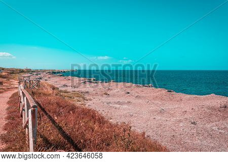 Panorama Of Lungomare Boeo, Marsala, Trapani, Sicily, Italy, Europe