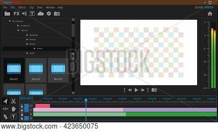 Video Editor. Program Interface. Overlay. Simulate The Transparency Of The View Window. Template. Mo