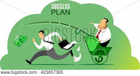 Business Plan To Increase Income With A Businessman On A Chariot