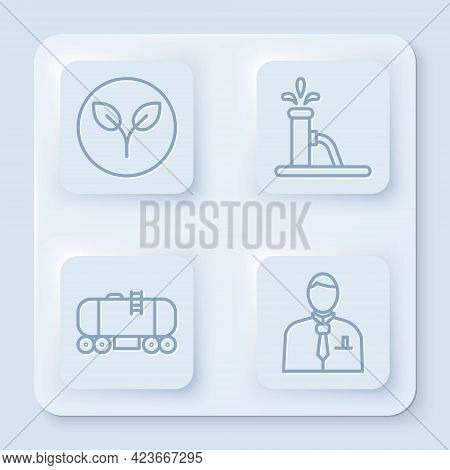 Set Line Bio Fuel, Oil Pump Or Pump Jack, Oil Railway Cistern And Businessman Or Stock Market Trader