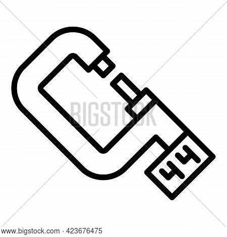 Digital Micrometer Electronic Icon. Outline Digital Micrometer Electronic Vector Icon For Web Design