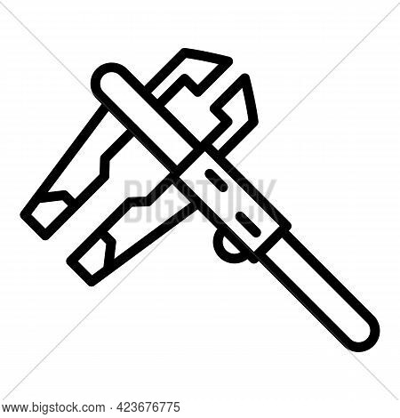 Digital Micrometer Work Icon. Outline Digital Micrometer Work Vector Icon For Web Design Isolated On