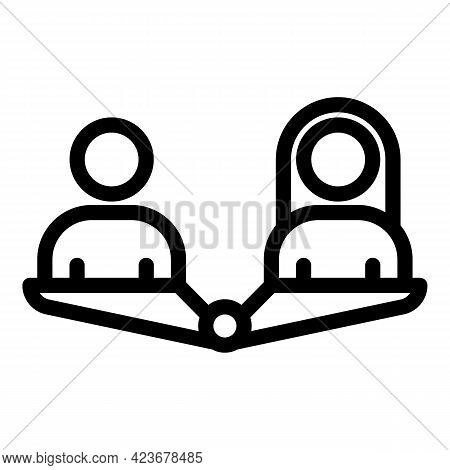 Gender Identity Balance Icon. Outline Gender Identity Balance Vector Icon For Web Design Isolated On