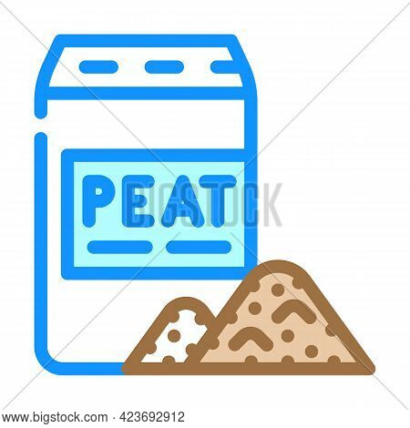 Bag Of Peat Color Icon Vector. Bag Of Peat Sign. Isolated Symbol Illustration