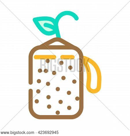 Seedling Tablet Peat Color Icon Vector. Seedling Tablet Peat Sign. Isolated Symbol Illustration