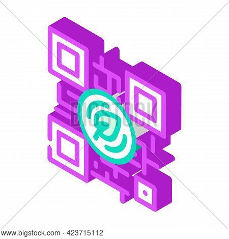 Qr Code For Payment By Chia Cryptocurrency Isometric Icon Vector. Qr Code For Payment By Chia Crypto