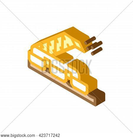 Sod Peat Collector Machine Isometric Icon Vector. Sod Peat Collector Machine Sign. Isolated Symbol I