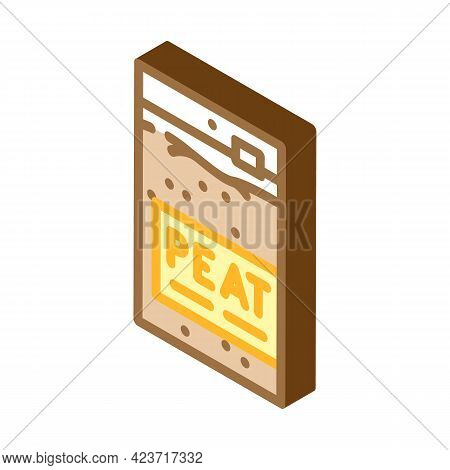 Sachet Bag Peat Isometric Icon Vector. Sachet Bag Peat Sign. Isolated Symbol Illustration