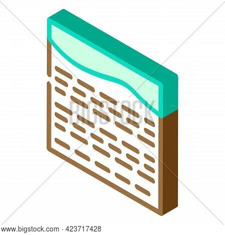 Field Peat Isometric Icon Vector. Field Peat Sign. Isolated Symbol Illustration