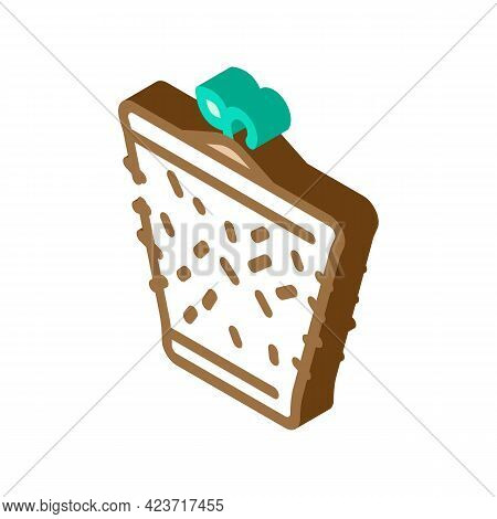 Pot Peat Isometric Icon Vector. Pot Peat Sign. Isolated Symbol Illustration