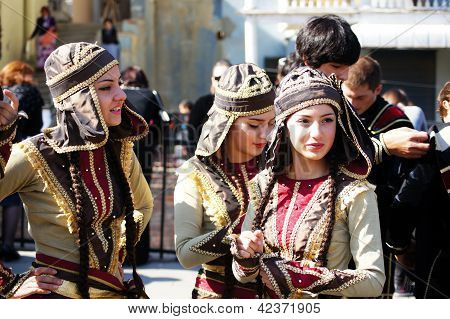 Tbilisi, Georgia - October 9: Participants Of Georgian Folk Autumn Festival - Tbilisoba, In Adjarian