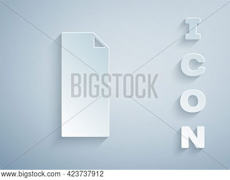 Paper Cut Grip Tape On A Skateboard Icon Isolated On Grey Background. Paper Art Style. Vector