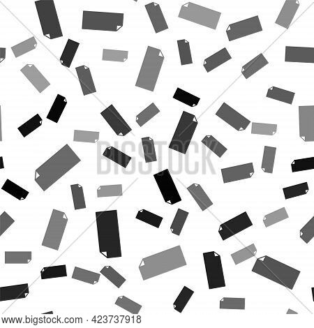 Black Grip Tape On A Skateboard Icon Isolated Seamless Pattern On White Background. Vector