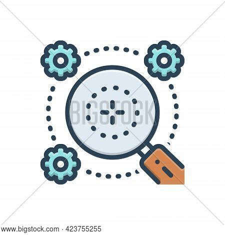 Color Illustration Icon For Generalities Generalization Extrapolation Magnifying-glass