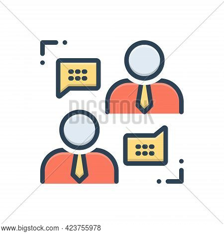 Color Illustration Icon For Frankness Forthrightness Candidness Communication
