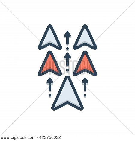 Color Illustration Icon For Exceeded Arrow Grow Skyrocket