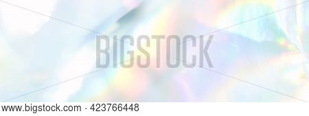 Holograph Foil Background. Pastel Color Paper. Retro Trend Design. Vintage Fantasy Cover. Chrome Hol