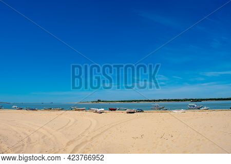 Fishing Boats On Bonanza Beach. Bonanza Cadiz. Andalusia. Spain. Europe.