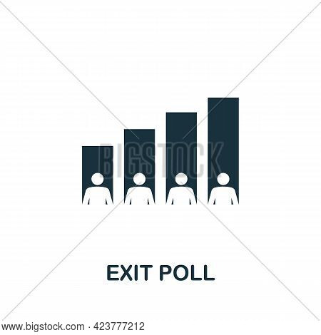 Exit Poll Icon. Simple Creative Element. Filled Monochrome Exit Poll Icon For Templates, Infographic