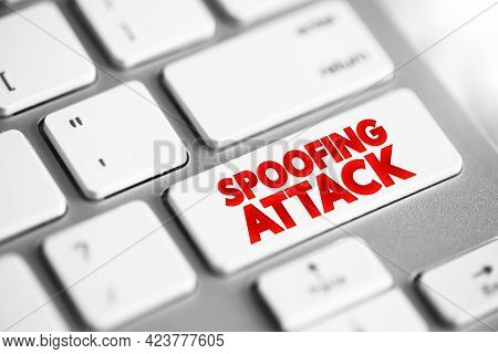 Spoofing Attack Text Quote Button On Keyboard, Concept Background