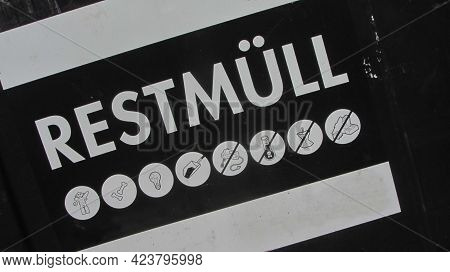 Residual Waste Sign In German (restmüll)