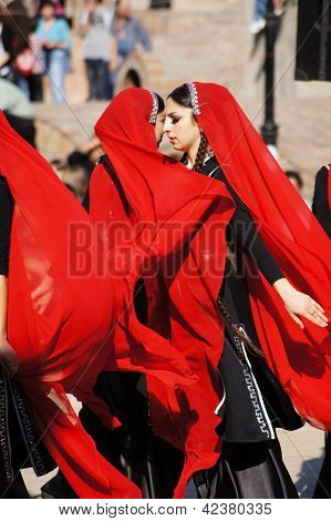 Tbilisi, Georgia - October 9: Participants Of Georgian Folk Autumn Festival - Tbilisoba, In Adjarian