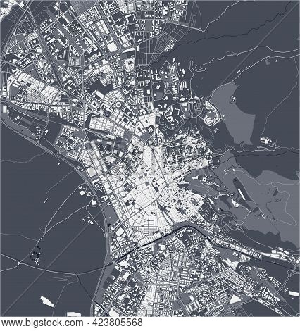 Map Of The City Of Granada, Spain