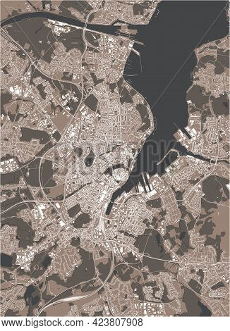Map Of The City Of Of Kiel, Germany