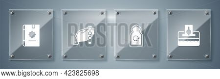 Set Donate Or Pay Your Zakat, Muslim Mosque, Hands In Praying Position And Holy Book Of Koran. Squar