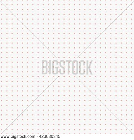 Bullet Journal Texture Seamless Pattern. Red Dot Grid Graph Paper Template For Notebooks. Dotted Bac