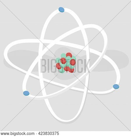 Atom Isolated On White Background Vector Illustration