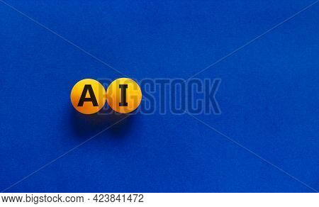 Ai, Artificial Intelligence Symbol. Orange Table Tennis Balls With The Word 'ai - Artificial Intelli