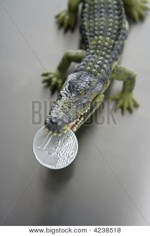 Hračky Cocodrile, Aligator s Euro peníze v čelisti