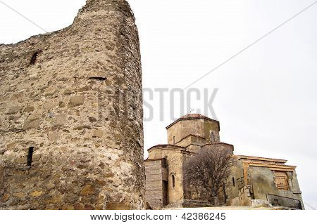 Exterior Of Ruins Of Jvari, Which Is A Georgian Orthodox Monastery Of The 6Th Century Near Mtskheta