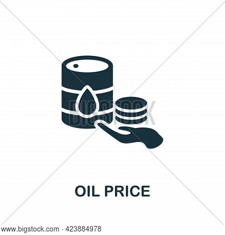 Oil Price Icon. Monochrome Simple Element From Oil Industry Collection. Creative Oil Price Icon For 