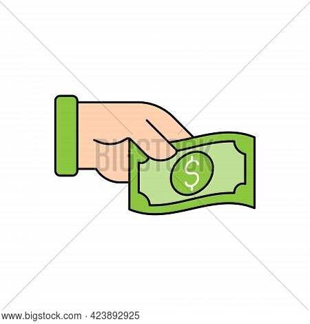 Money with Hand icon. Money icon. Money icon vector. Money Cash icon. Money cash vector. Money Vector. Dollar Money symbol. Money Logo. Money Sign. Dollar Money icon logo template. Money with Hand icon design for web, logo, sign, symbol, app UI