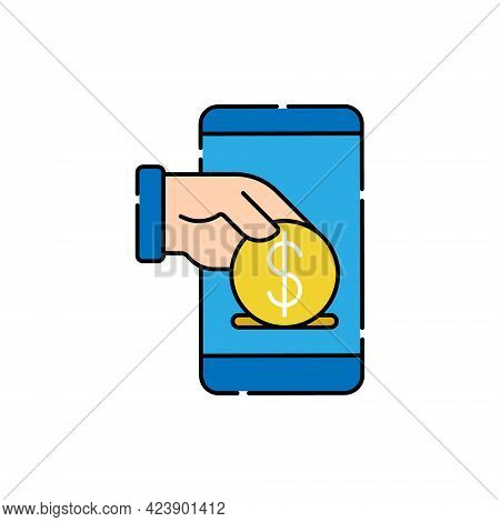 Mobile Payment icon. Digital Mobile Payment icon. Mobile Payment icon Vector. Mobile Payment vector. Mobile Payment Security and Safety icon vector design concept for Online Shopping, Finance, and Mobile Banking website, symbol, sign, App UI