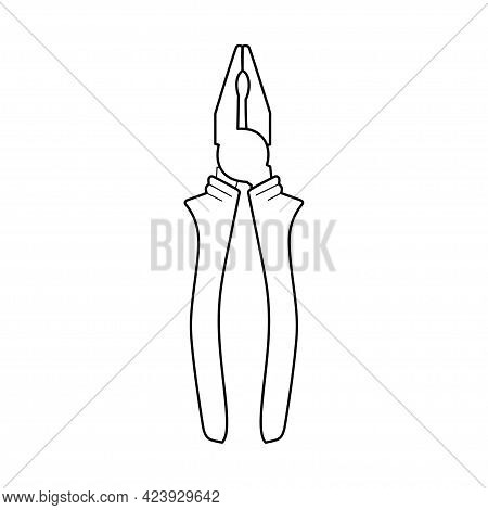 Pliers Icon Isolated On White Background. Vector Illustration Of Bender For Logo Or Button. Simple T