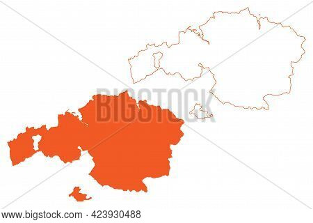 Province Of Biscay (kingdom Of Spain, Basque Autonomous Community, Basque Country) Map Vector Illust