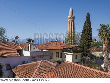 Panorama Of The Old Town Of Kaleici In Antalya, Turkey.