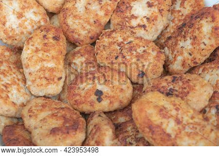 Delicious Homemade Cutlet Texture - Made Of Meat And Bread