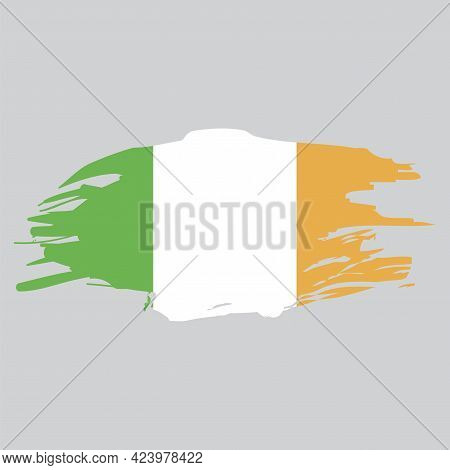 Icon With Ireland Flag. National Flag Graphic Design. Vector Illustration. Stock Image.