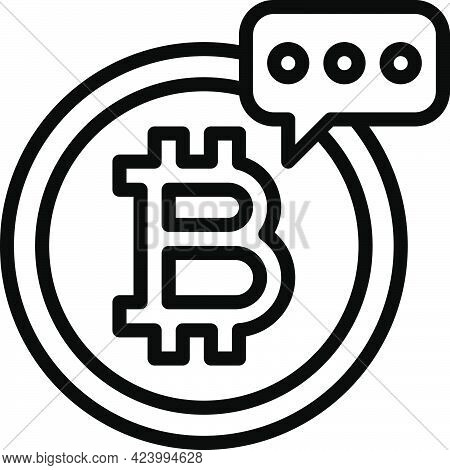 Bitcoin And Rumors Icon, Cryptocurrency Related Vector Illustration