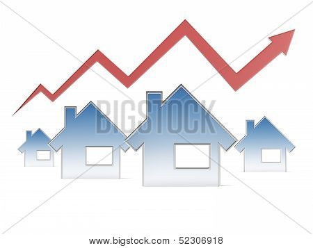 Red graph and houses