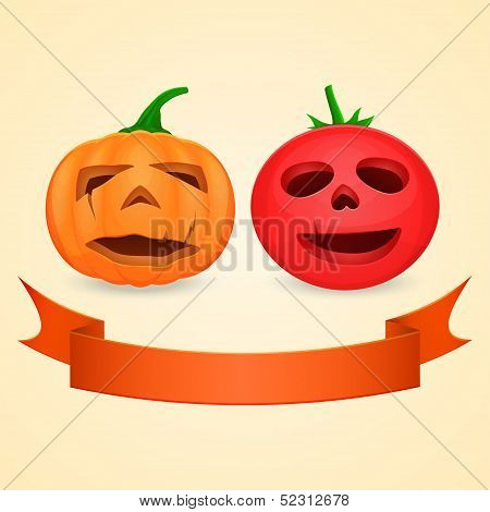 Halloween Pumpkin and Tomato