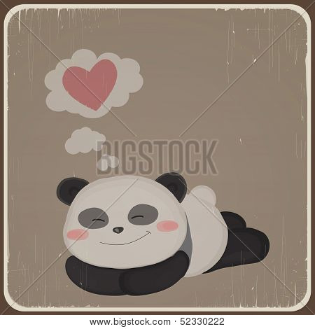 Card with cute panda