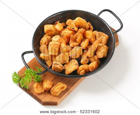 portion of fried greaves